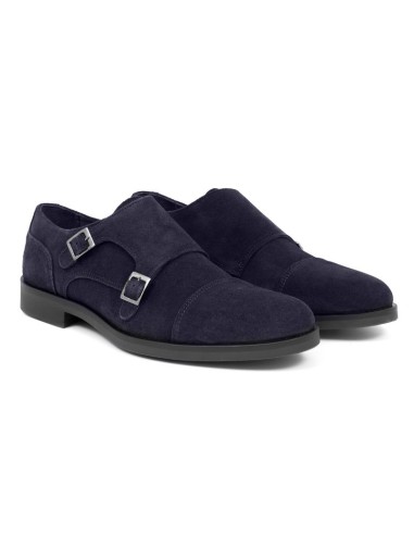 Blue suede monkstrap