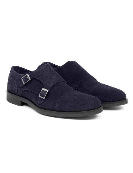 Blue suede monkstrap