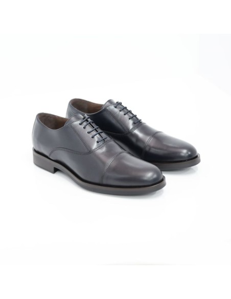 Oxford de piel de costura vuelta color azul