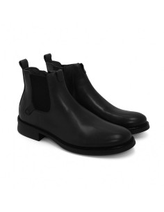 Black leather chelsea boots