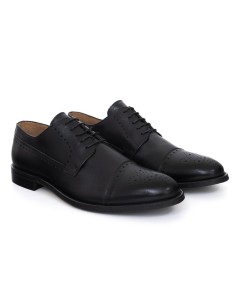 Black leather derby
