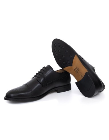 Black leather derby
