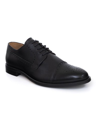 Black leather derby