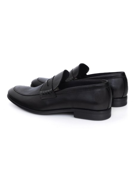 Black leather moccasin