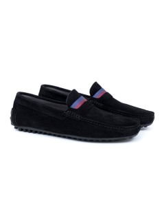 Black suede moccasin