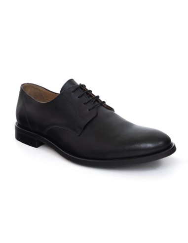 Black leather derby