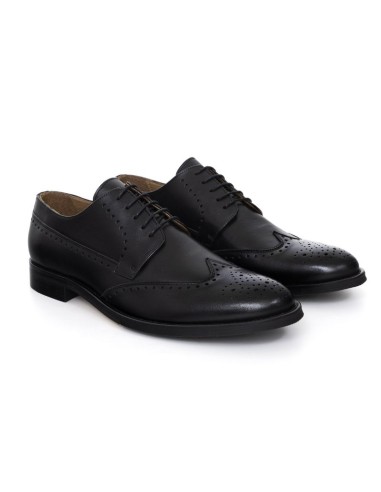 Black leather derby