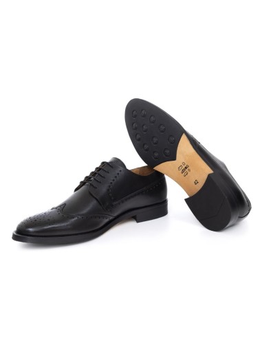 Black leather derby