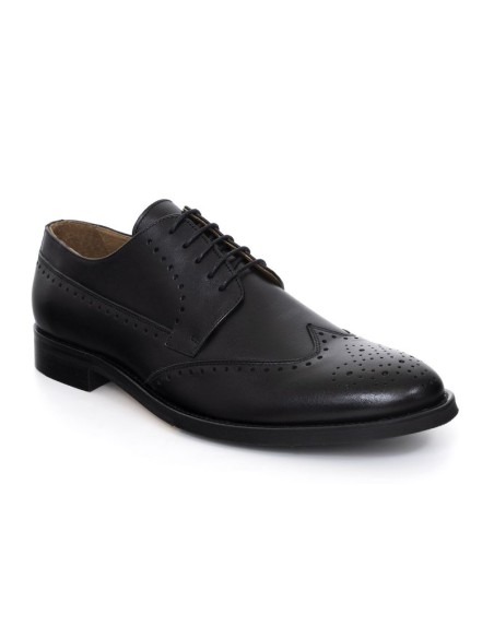 Black leather derby