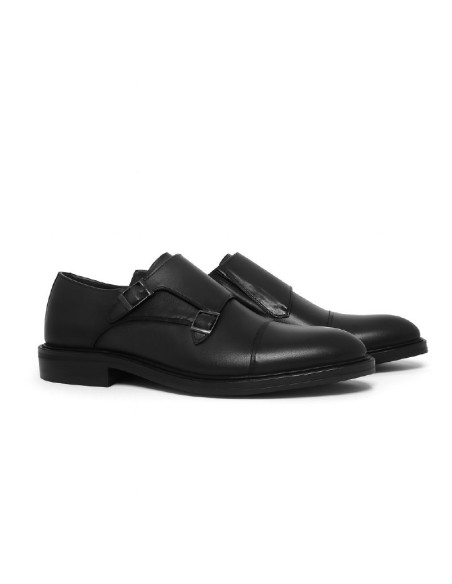 chaussure avec boucle de peau le noir OSVAN-NEGRO