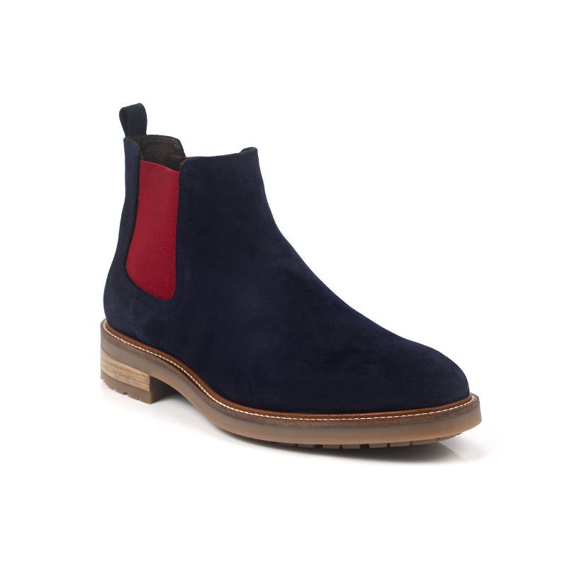 blue suede chelsea boots SENDOR-MARINO-BURDEOS