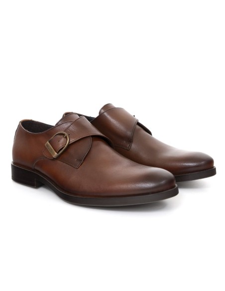 Brown leather monkstrap