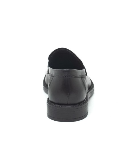 Black leather moccasin