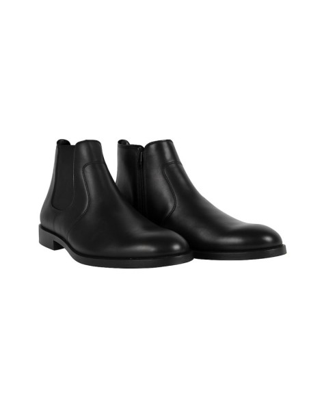 Black leather chelsea boots