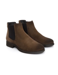 Beige suede chelsea boots