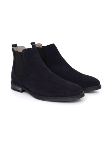 Blue suede chelsea boots