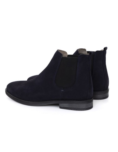 Blue suede chelsea boots