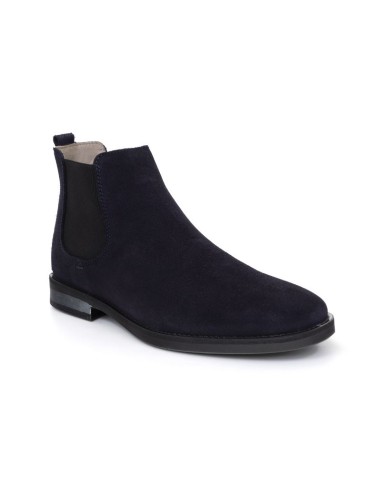 Blue suede chelsea boots
