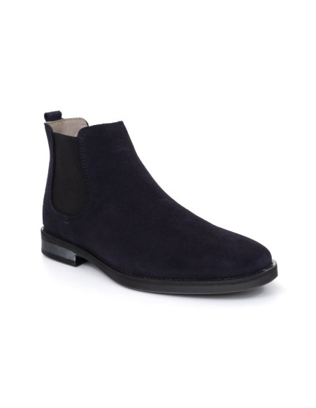 Blue suede chelsea boots