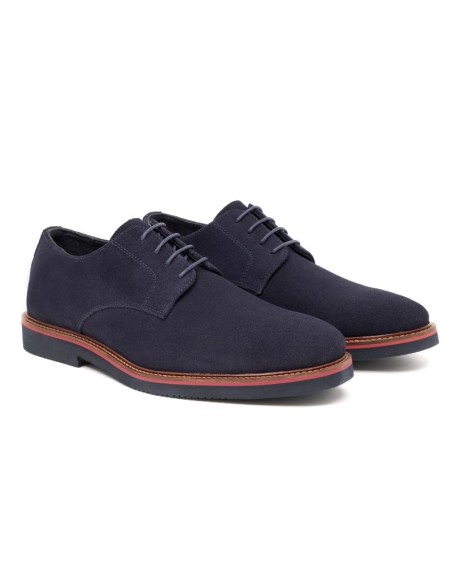 Blue suede derby
