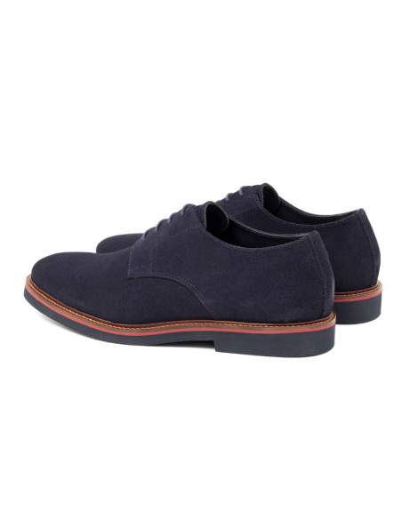 Blue suede derby
