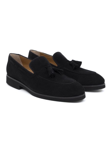 Black suede moccasin