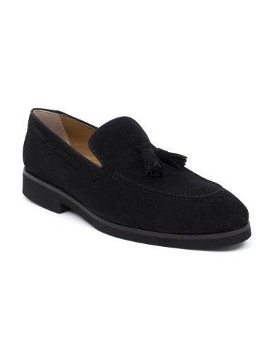 Black suede moccasin