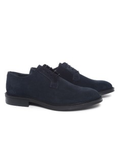 Blue suede derby