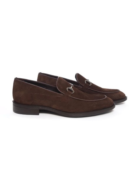 Brown leather moccasin