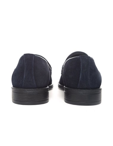 Mocasín de ante de piso antideslizante color azul