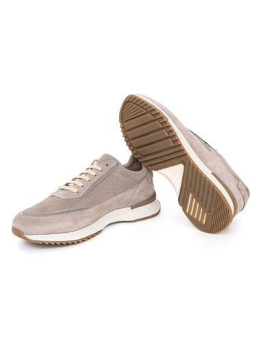 Deportivo de ante liso color gris