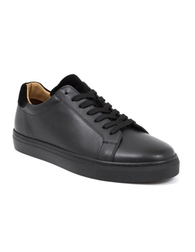 Sneakers de piel liso color negro