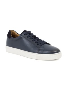 Blue leather sneakers