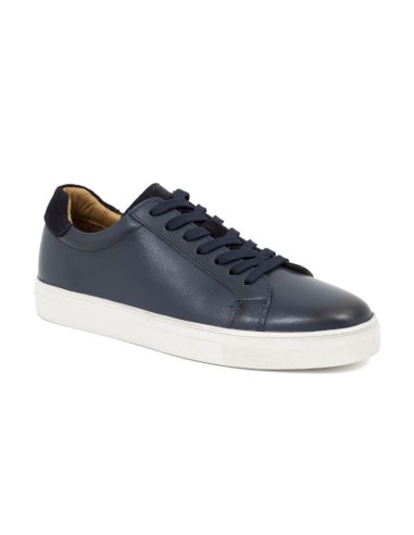 Sneakers de piel liso color azul