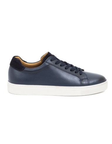 Blue leather sneakers