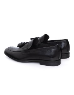Mocasín de piel de piso antideslizante color negro 2