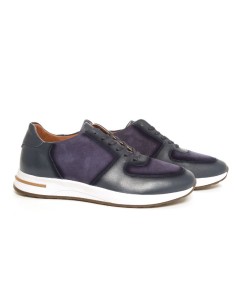 Blue leather sport shoe