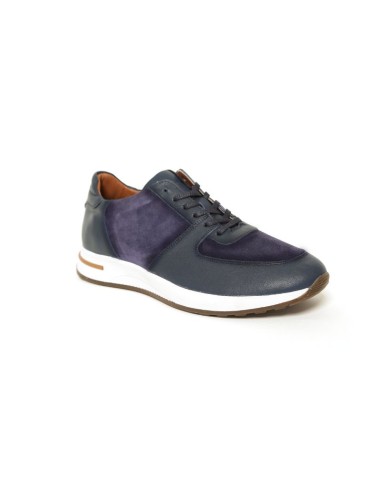 Deportivo de piel liso color azul