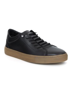 Black leather sneakers