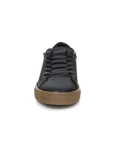 Sneakers de piel liso color negro