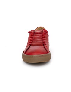 Red leather sneakers 2
