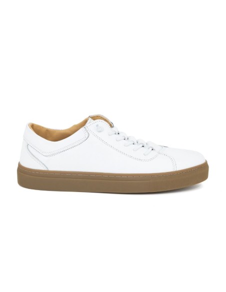 Sneakers de piel liso color blanco