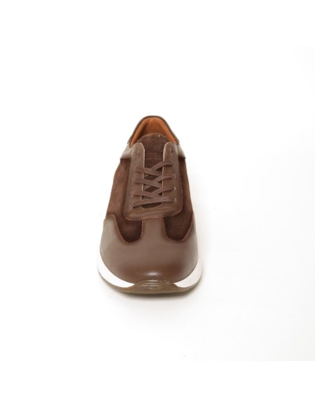 Brown leather sport shoe