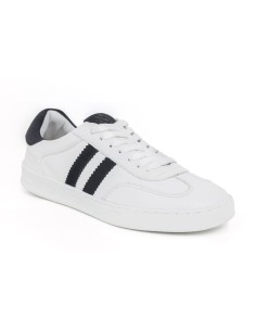 Sneakers de piel liso color blanco