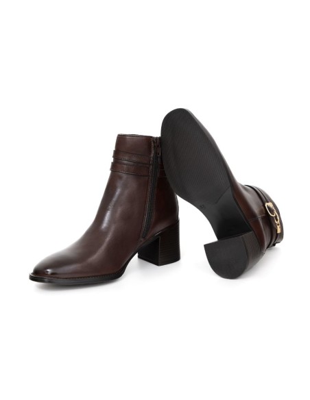bottines femme de peau marron W-ALNER-BROWN