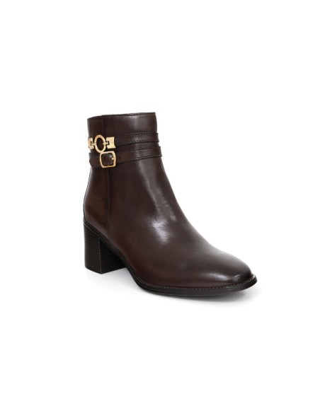 Brown leather women's boots