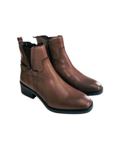 Brown leather women's boots