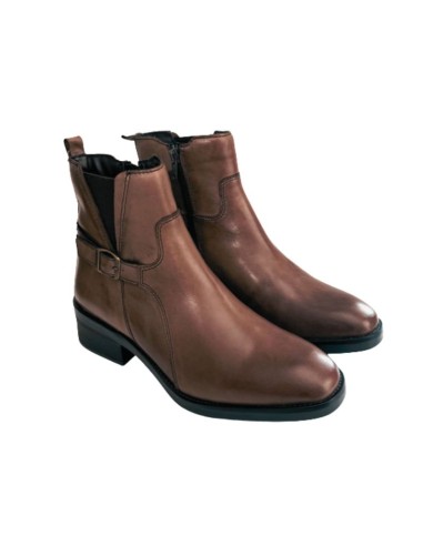 Brown leather women's boots