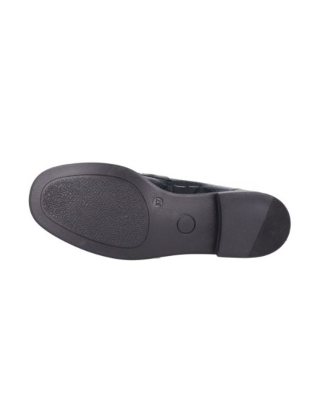 Black leather women's moccasins