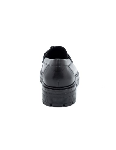 Black leather women's moccasins